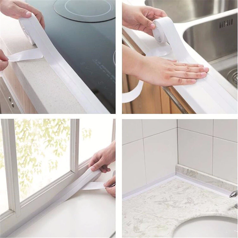 Kitchen and Bathroom Waterproof and Mildew-proof Tape Kitchen Seam Sealing Strip Waterproof Strip Bathroom Toilet Gap Corner Line Sticker