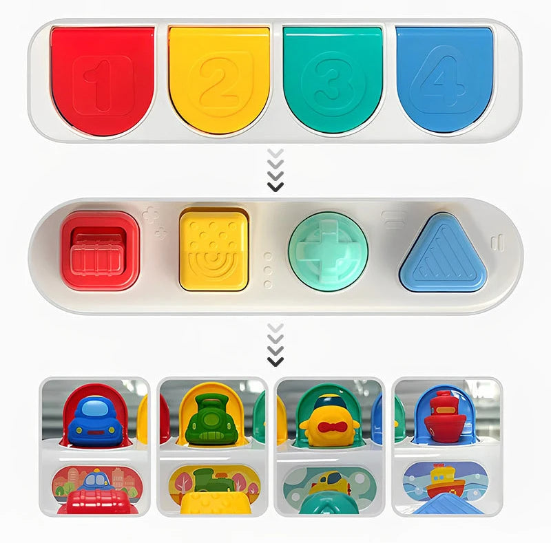 New children's peek-a-boo switch early education toy to exercise baby's finger flexibility and safety pop-up switch box