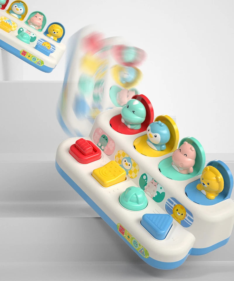 New children's peek-a-boo switch early education toy to exercise baby's finger flexibility and safety pop-up switch box