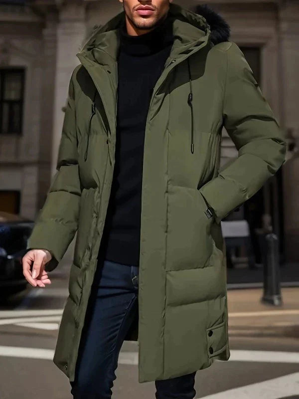 Mid-length cotton-padded jacket for men, autumn and winter new trendy and handsome thickened workwear cotton-padded jacket, winter down-padded jacket for men