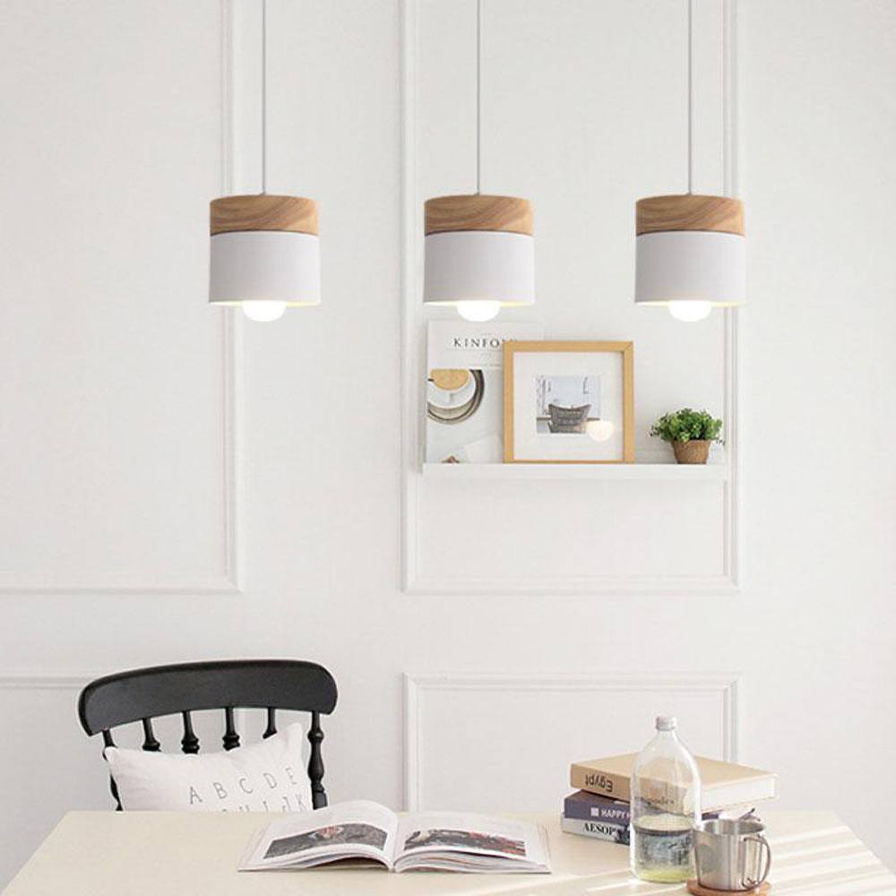 Nordic creative restaurant lamp macaron modern iron aisle lamp single head white gray bedroom bedside small chandelier