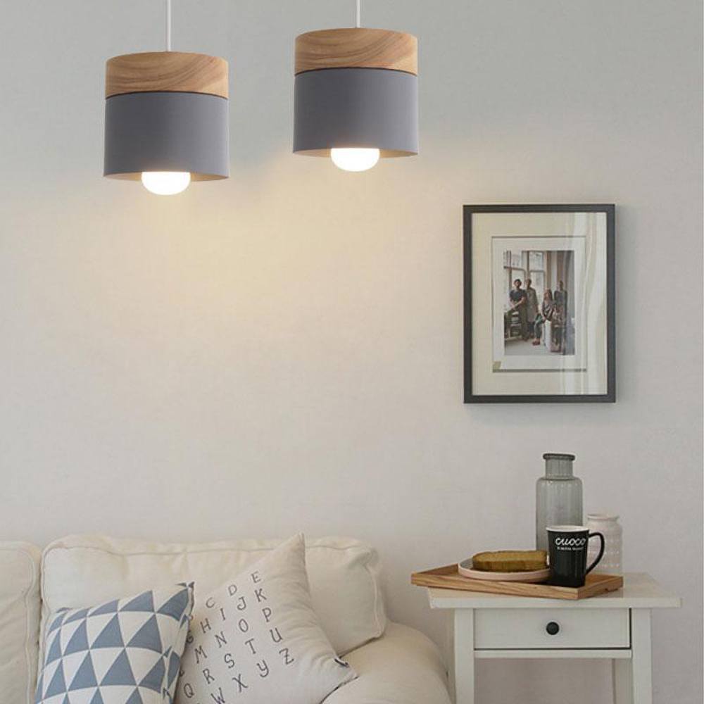 Nordic creative restaurant lamp macaron modern iron aisle lamp single head white gray bedroom bedside small chandelier