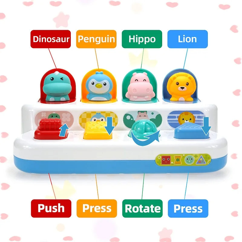 New children's peek-a-boo switch early education toy to exercise baby's finger flexibility and safety pop-up switch box