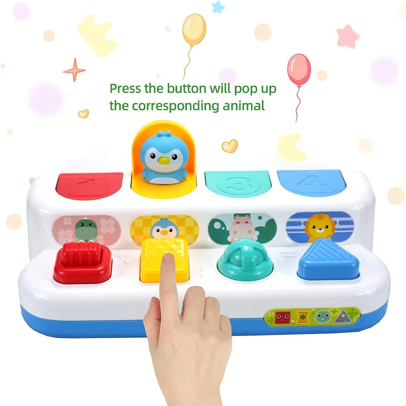 New children's peek-a-boo switch early education toy to exercise baby's finger flexibility and safety pop-up switch box