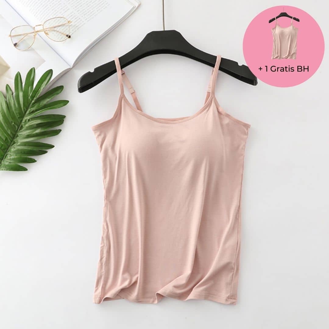 Modal camisole women's one-piece solid color slim fit bottoming shirt with bra pad and cup, home wear pajamas