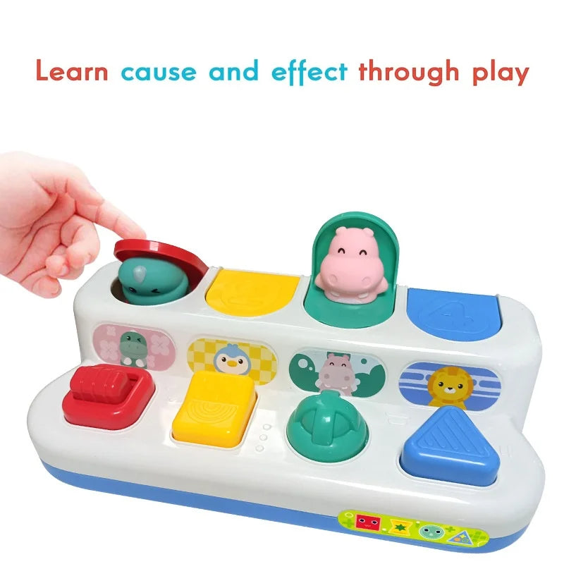 New children's peek-a-boo switch early education toy to exercise baby's finger flexibility and safety pop-up switch box