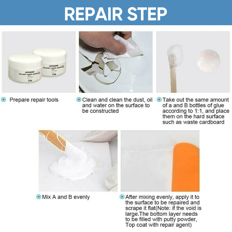 Jaysuing tile repair agent ceramic paste tile adhesive quick adhesive toilet marble pit glaze repair