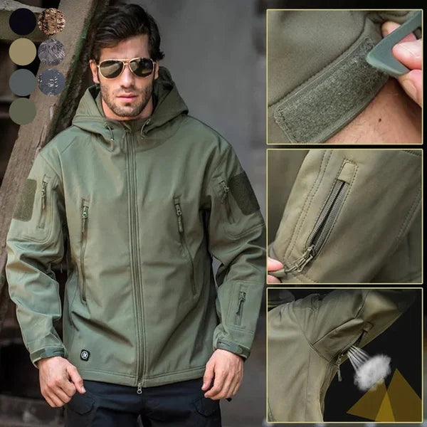 tad Shark Skin Soft Shell Jacket Men's Outdoor Tactical Jacket Military Uniform M65 Windbreaker Coldproof Jacket