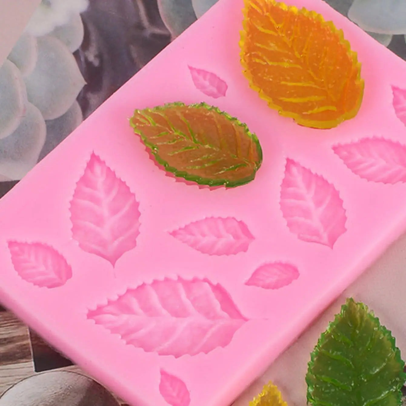 DIY leaf fondant cake baking liquid silicone mold variety of leaf maple leaf silicone mold collection mold