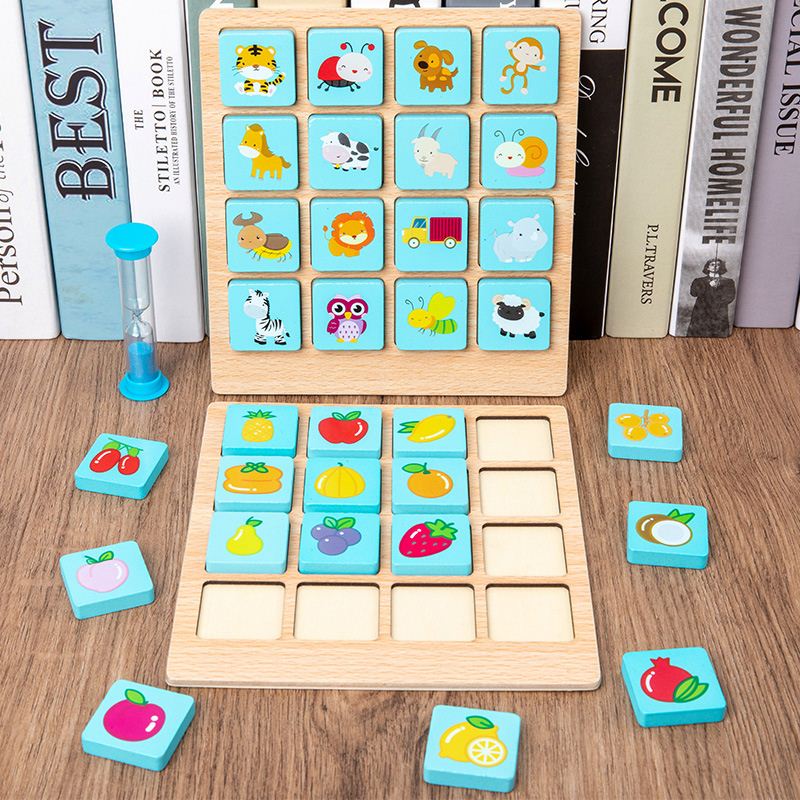 Instant photo memory chess children's educational tabletop game baby brain early education wooden toy