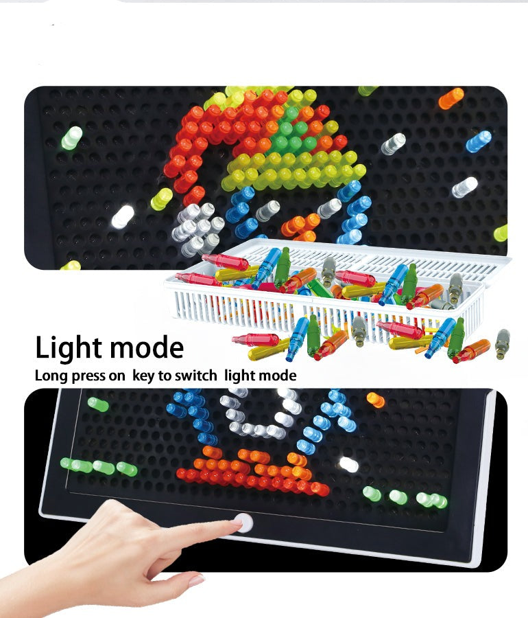 DIY puzzle lamp beads glow 3D children's platter pixel painting lamp plate toy intellectual development