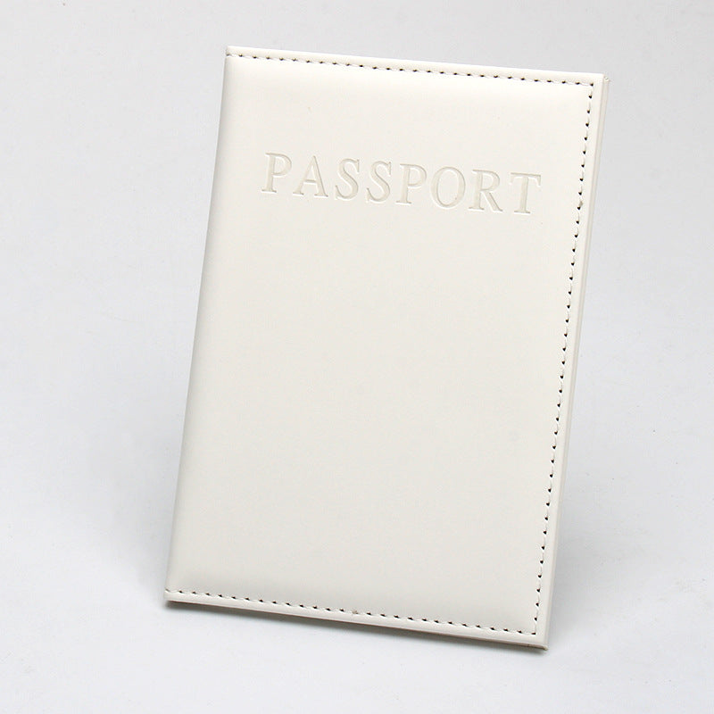 Leather passport cover Passport bag made with LOGO English PU leather passport holder card holder