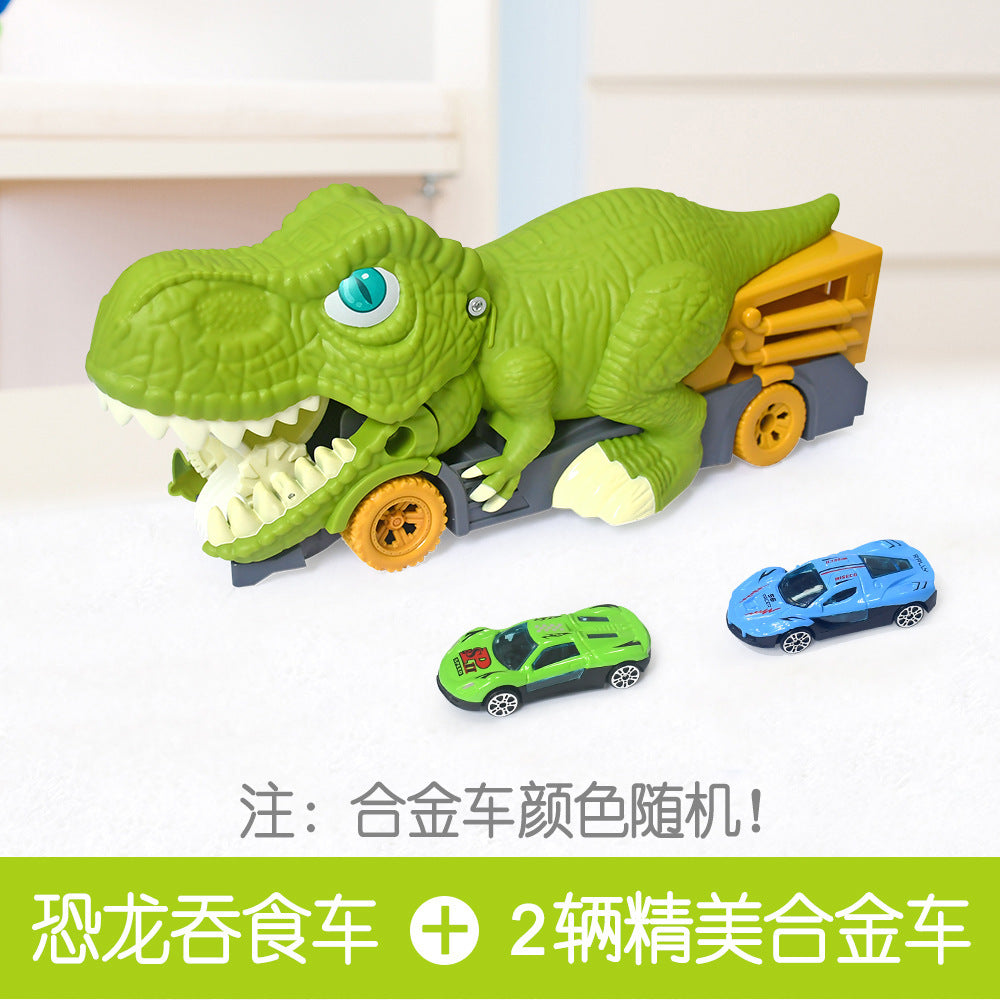 Children's large dinosaur toy swallowing inertia pull-back car alloy car baby 3 boys 6 educational gift