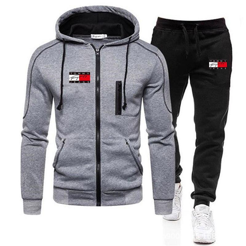 New sports suit men's European station casual zipper jacket casual sports