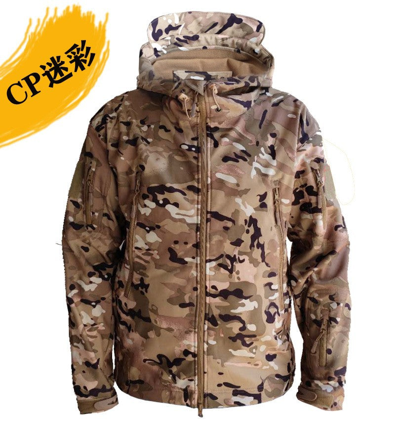 tad Shark Skin Soft Shell Jacket Men's Outdoor Tactical Jacket Military Uniform M65 Windbreaker Coldproof Jacket