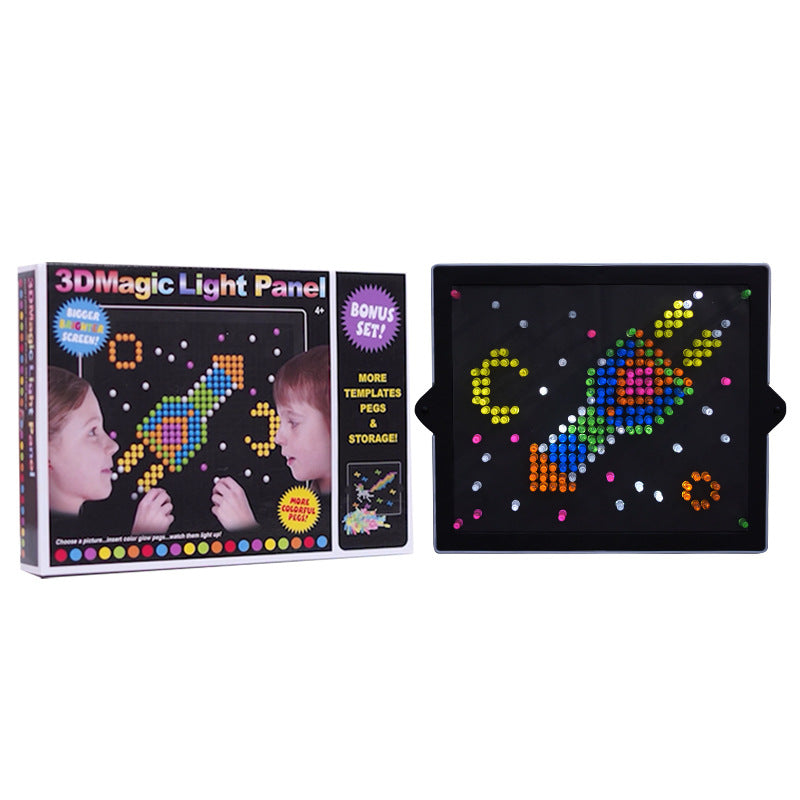 DIY puzzle lamp beads glow 3D children's platter pixel painting lamp plate toy intellectual development