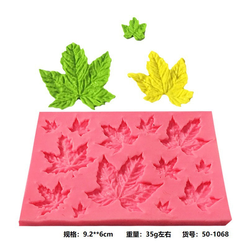 DIY leaf fondant cake baking liquid silicone mold variety of leaf maple leaf silicone mold collection mold