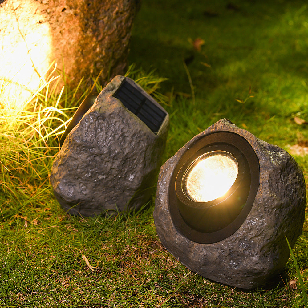 Amazon's new solar simulated stone lamp garden lamp outdoor outdoor garden lawn decoration spotlight