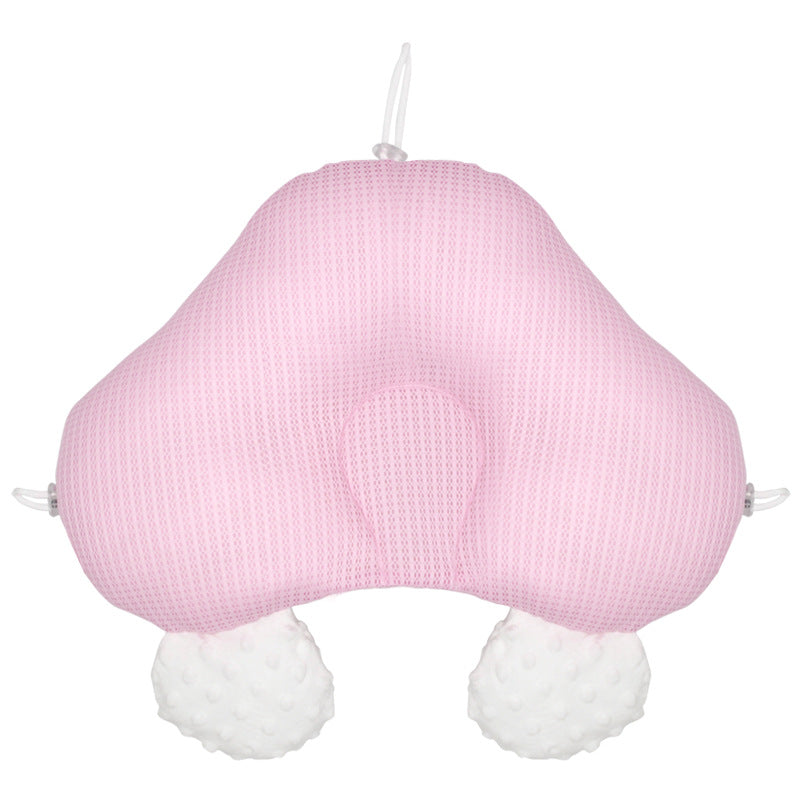 Summer anti-migraine baby pillow, ice silk bean cool shaping pillow, correcting head shape, newborn baby comfort pillow