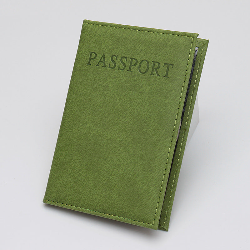 Leather passport cover Passport bag made with LOGO English PU leather passport holder card holder