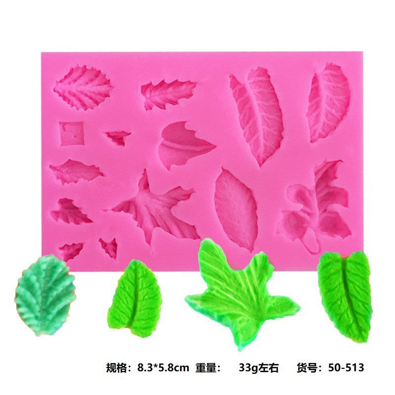 DIY leaf fondant cake baking liquid silicone mold variety of leaf maple leaf silicone mold collection mold