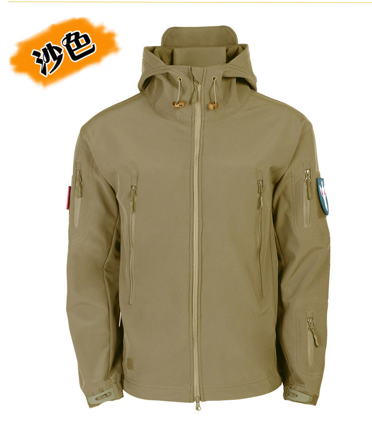 tad Shark Skin Soft Shell Jacket Men's Outdoor Tactical Jacket Military Uniform M65 Windbreaker Coldproof Jacket