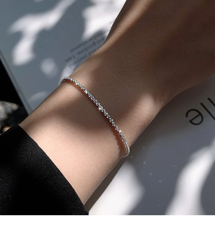 Sparkling Necklace New Women's Light Luxury Niche Silver Necklace Clavicle Chain Starry Stars Titanium Steel Does Not Fade