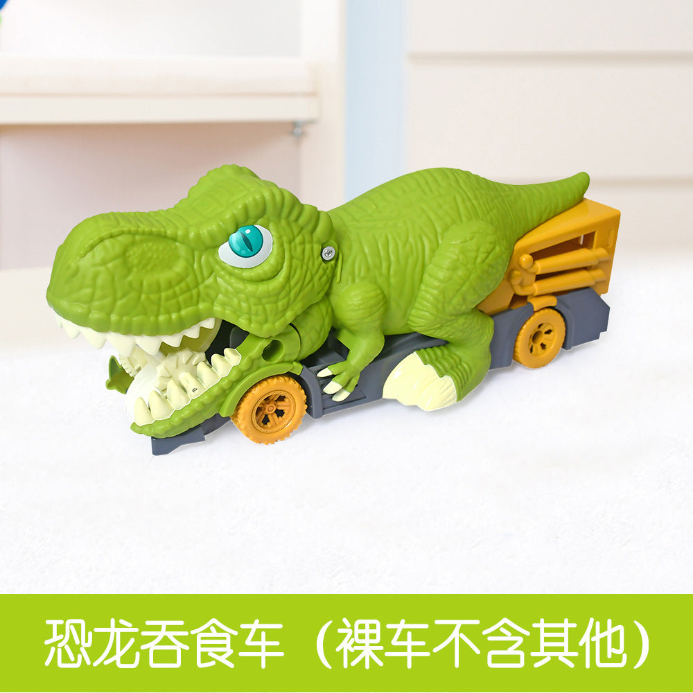 Children's large dinosaur toy swallowing inertia pull-back car alloy car baby 3 boys 6 educational gift