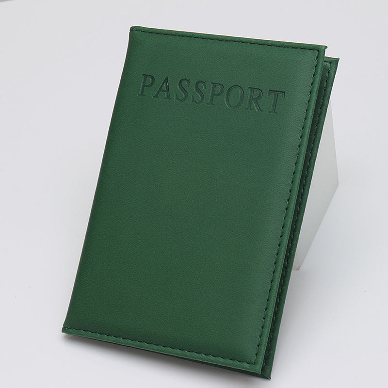 Leather passport cover Passport bag made with LOGO English PU leather passport holder card holder