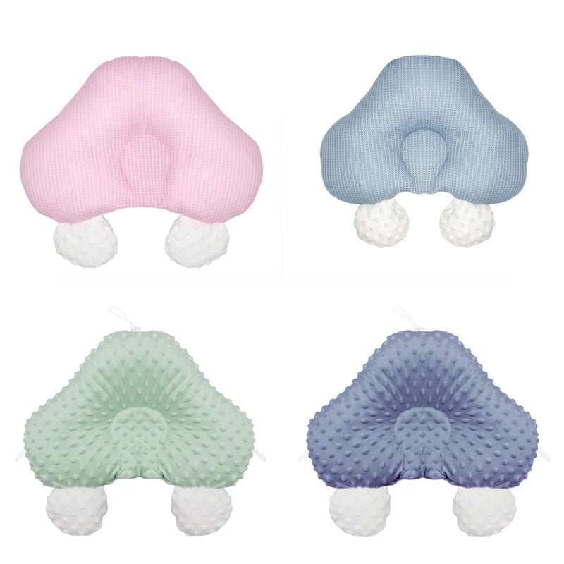 Summer anti-migraine baby pillow, ice silk bean cool shaping pillow, correcting head shape, newborn baby comfort pillow