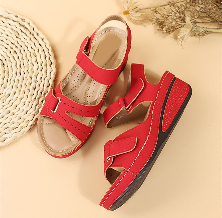 New large size casual fish mouth sandals hot style Roman style sandals women's outer wear Velcro shoes