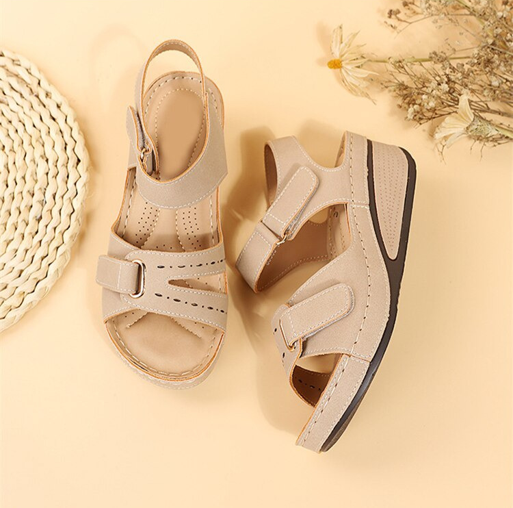 New large size casual fish mouth sandals hot style Roman style sandals women's outer wear Velcro shoes