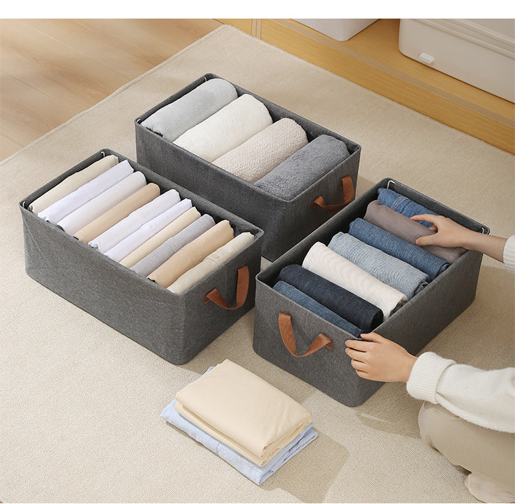 Household clothing storage box folding steel frame storage box children's clothing storage box waterproof and moisture-proof storage cabinet washable