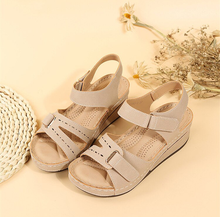 New large size casual fish mouth sandals hot style Roman style sandals women's outer wear Velcro shoes