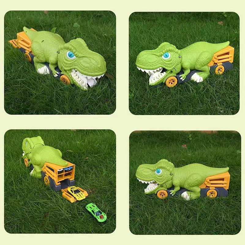 Children's large dinosaur toy swallowing inertia pull-back car alloy car baby 3 boys 6 educational gift