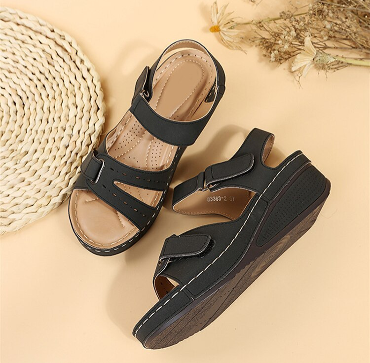 New large size casual fish mouth sandals hot style Roman style sandals women's outer wear Velcro shoes