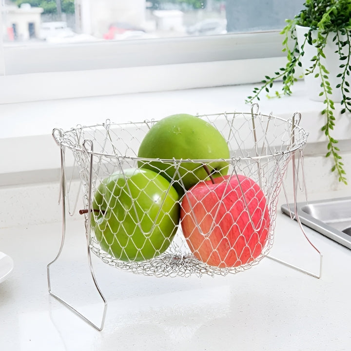 Frying net stainless steel folding frying basket household frying oil filter multifunctional frying tool drain basket