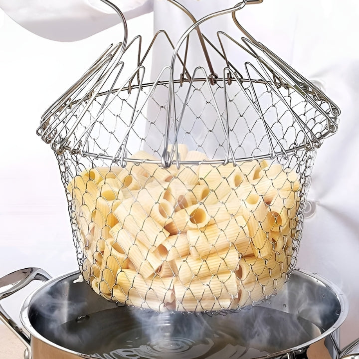 Frying net stainless steel folding frying basket household frying oil filter multifunctional frying tool drain basket