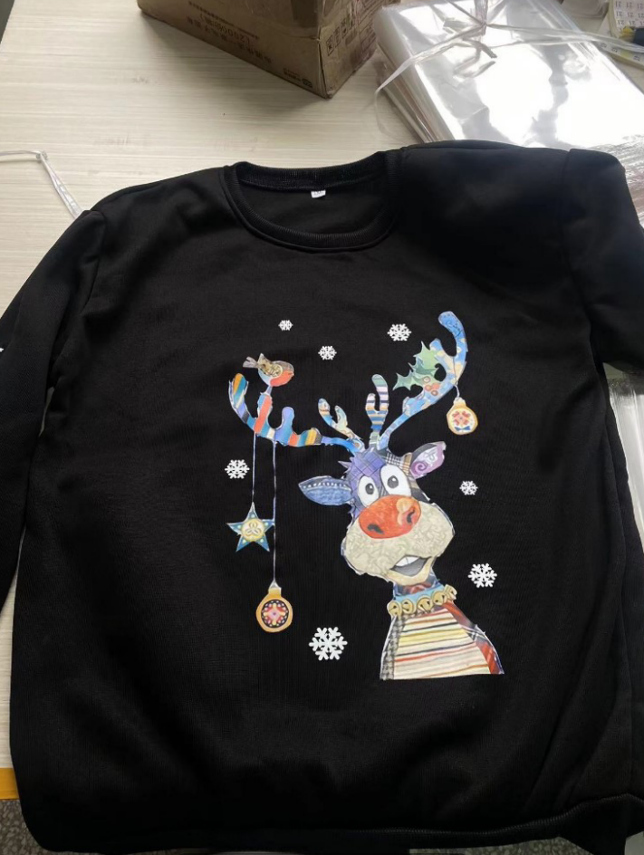 eBay Christmas pattern printed long-sleeved round neck sweatshirt for women