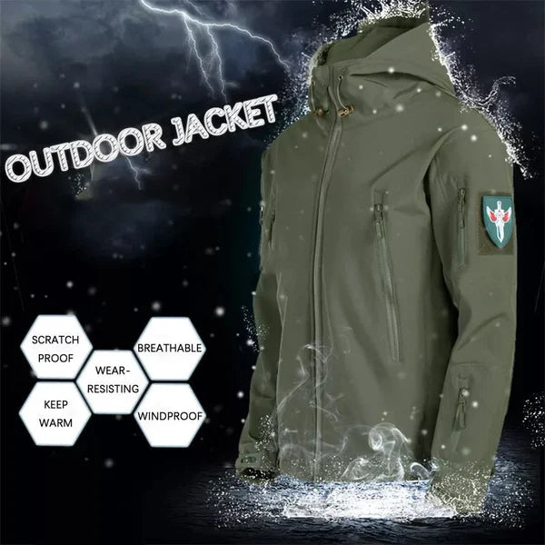 tad Shark Skin Soft Shell Jacket Men's Outdoor Tactical Jacket Military Uniform M65 Windbreaker Coldproof Jacket