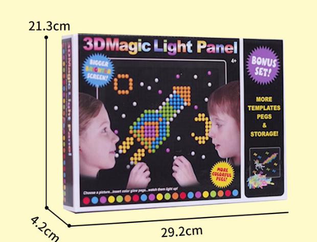 DIY puzzle lamp beads glow 3D children's platter pixel painting lamp plate toy intellectual development