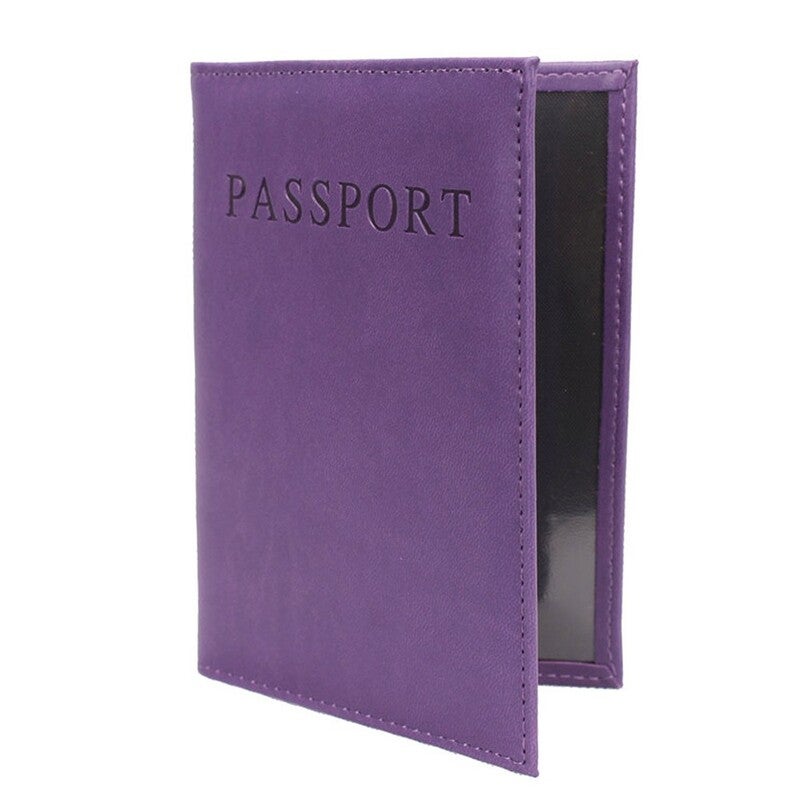 Leather passport cover Passport bag made with LOGO English PU leather passport holder card holder