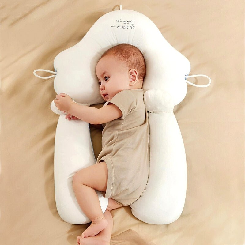 Summer anti-migraine baby pillow, ice silk bean cool shaping pillow, correcting head shape, newborn baby comfort pillow