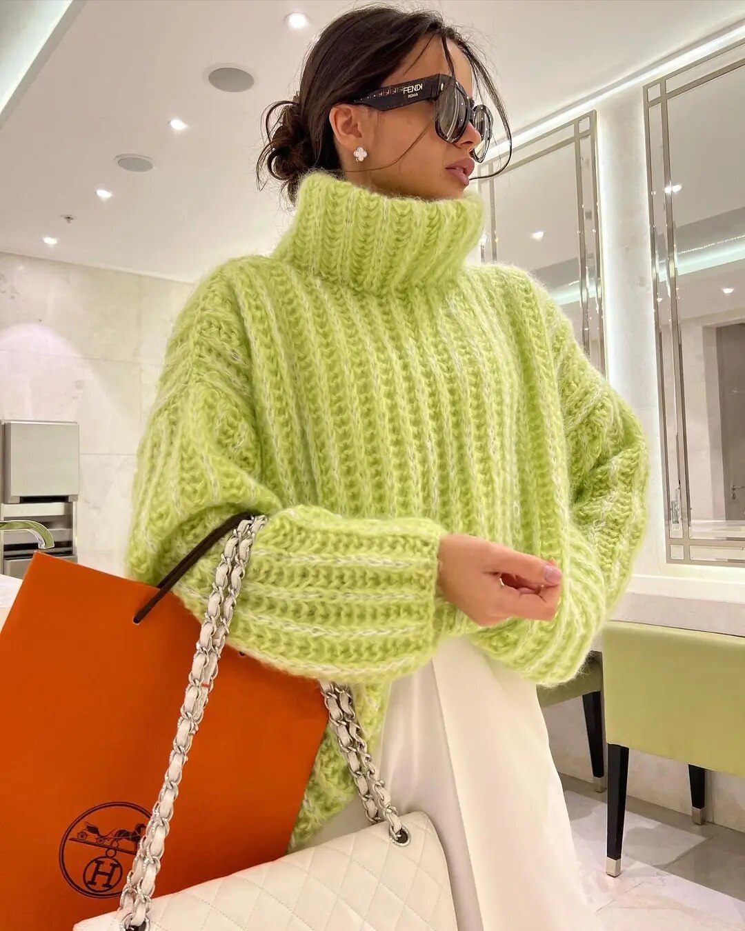 New winter sweater sweater pullover women's fluffy long-sleeved sweater